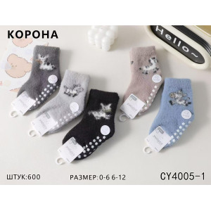 KS2836 Детские теплые носки Корона с тормозами