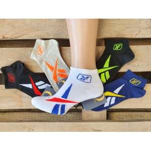MS1066 Мужские хлопковые короткие цветные носки Reebok MS1066 Мужские хлопковые короткие цветные носки Reebok