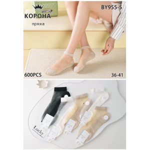 WS2605 Женские короткие носки Корона хлопковые