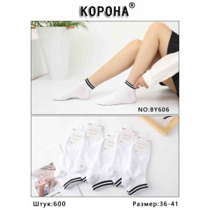 WS2689 Женские короткие носки Корона хлопковые