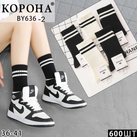 WS2814 Женские высокие хлопковые носки Корона