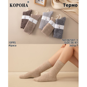 WS2848 Женские теплые шерстяные носки Корона