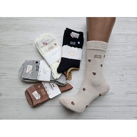 WS2982 Женские высокие хлопковые носки Корона