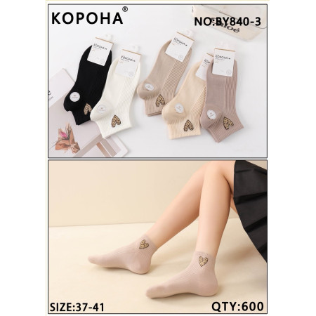 WS2996 Женские летние короткие носки Корона с принтами