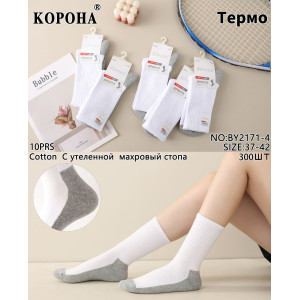 WS3020 Женские высокие носки с махровой стопой Корона