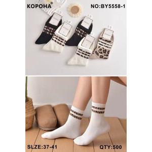 WS3030 Женские хлопковые носки Корона средней высоты